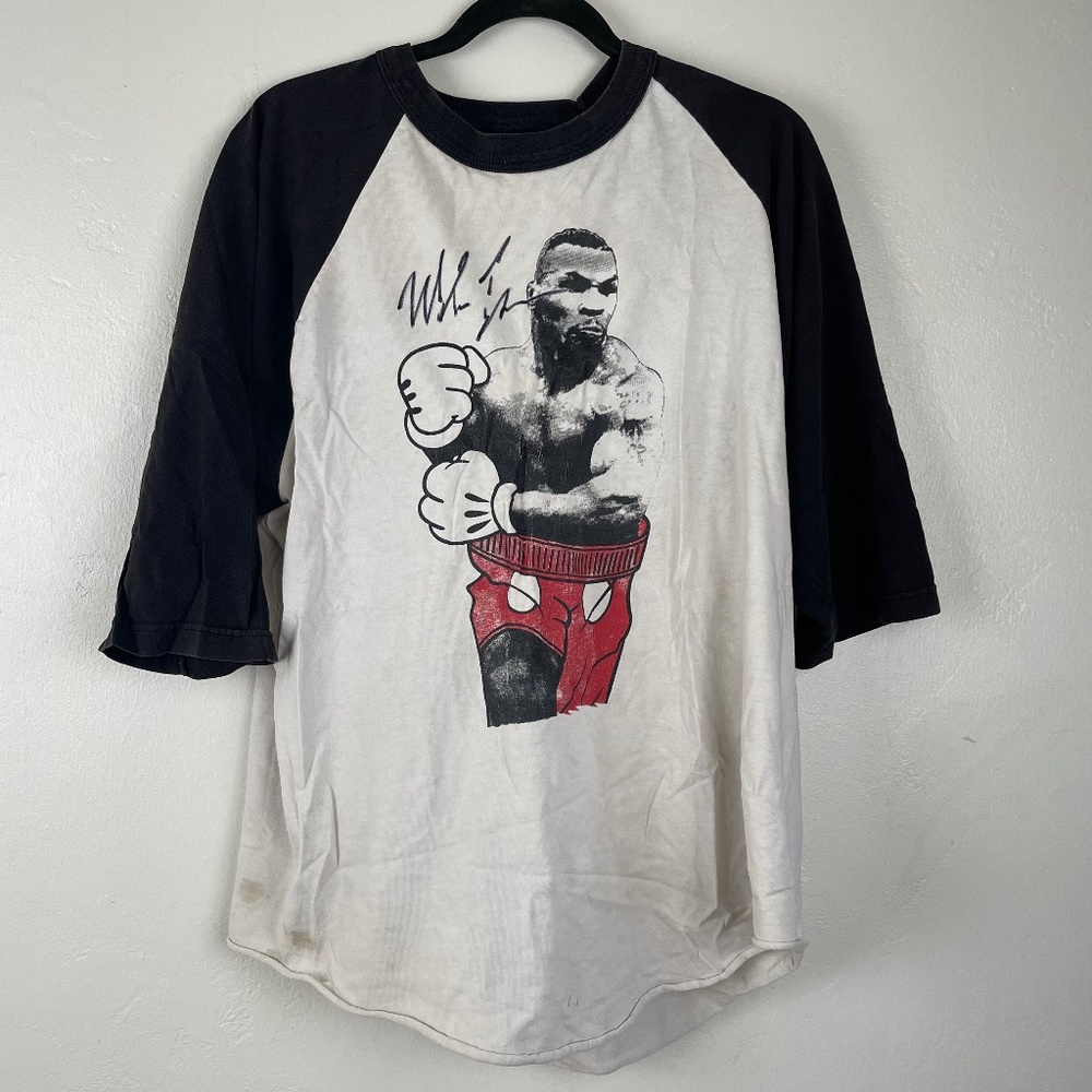 Mike Tyson Signed Mickey Mouse Hands‎ Shirt Autographed at a Strip Club In Vegas